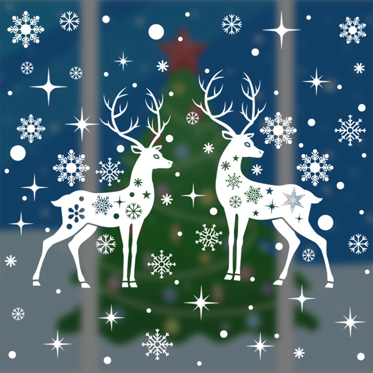 Amazon | VTEERY(みさ) クリスマス ステッカー クリスマス 飾り 静電気