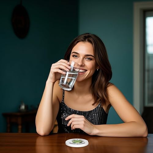 Miniatura 5 de Portavasos para automóvil, 2 posavasos de cerámica con parte trasera de corcho y ranura para los dedos, antideslizante, absorción de golpes,