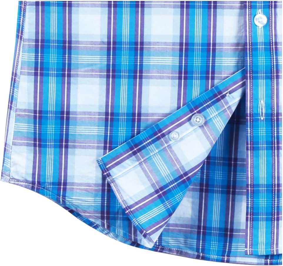 Mens Plaid Long Sleeve Button Down Western Casual Shirt Slim Fit Shirts - Image 6