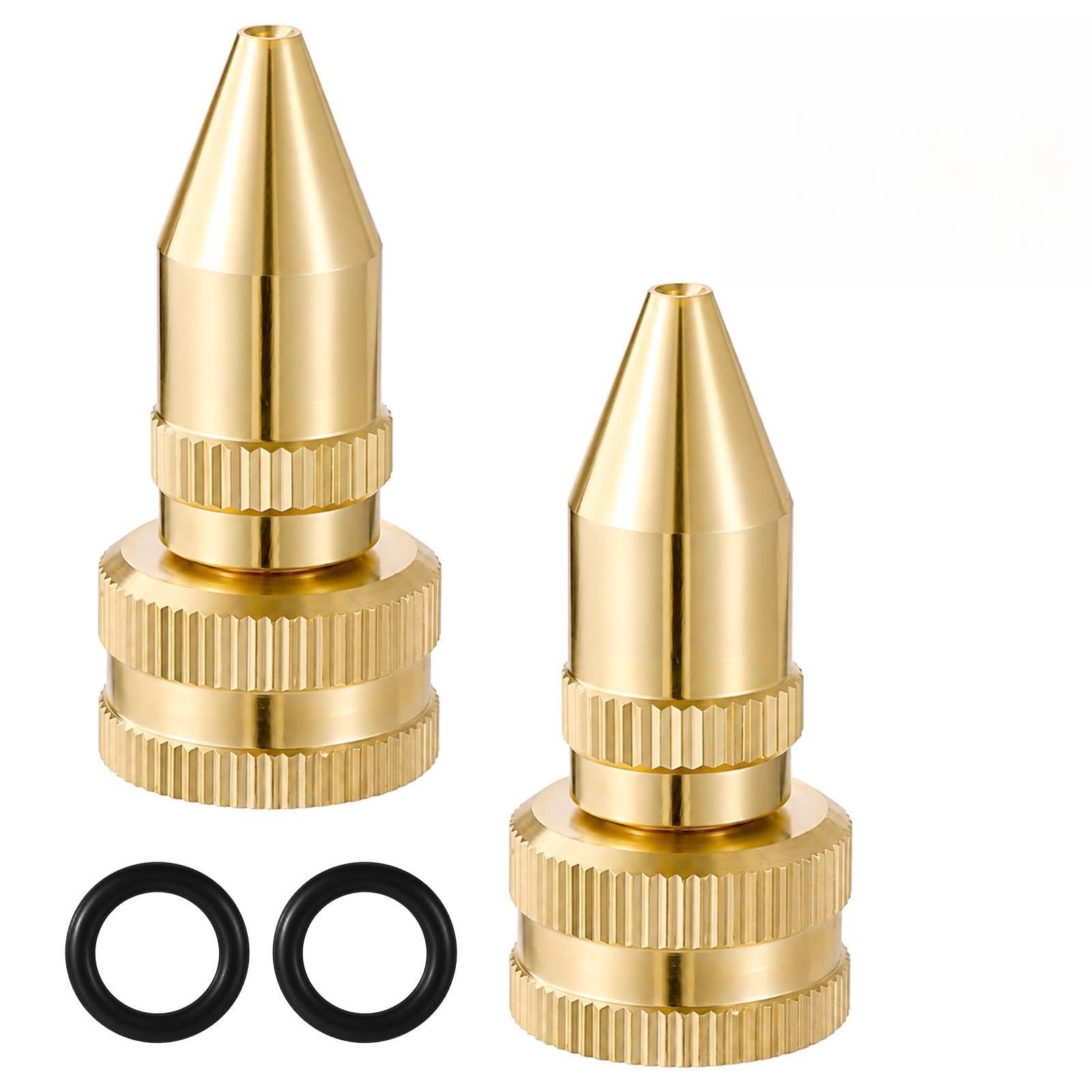Sinbana 2pcs All-Brass Adjustable Sprayer Nozzles, Lawn & Garden Sprayer Nozzle Tips with Gaskets Replacement Parts for Roundup 181331 Smith Scotts Field King