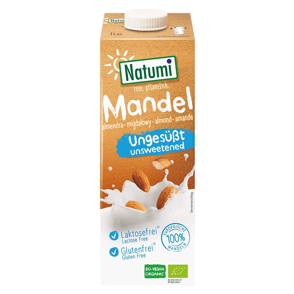 Natumi Mandeldrink Ungesüßt Bio Vegane Milchalternative, Nuss, 12er Pack (12 x 1Liter)