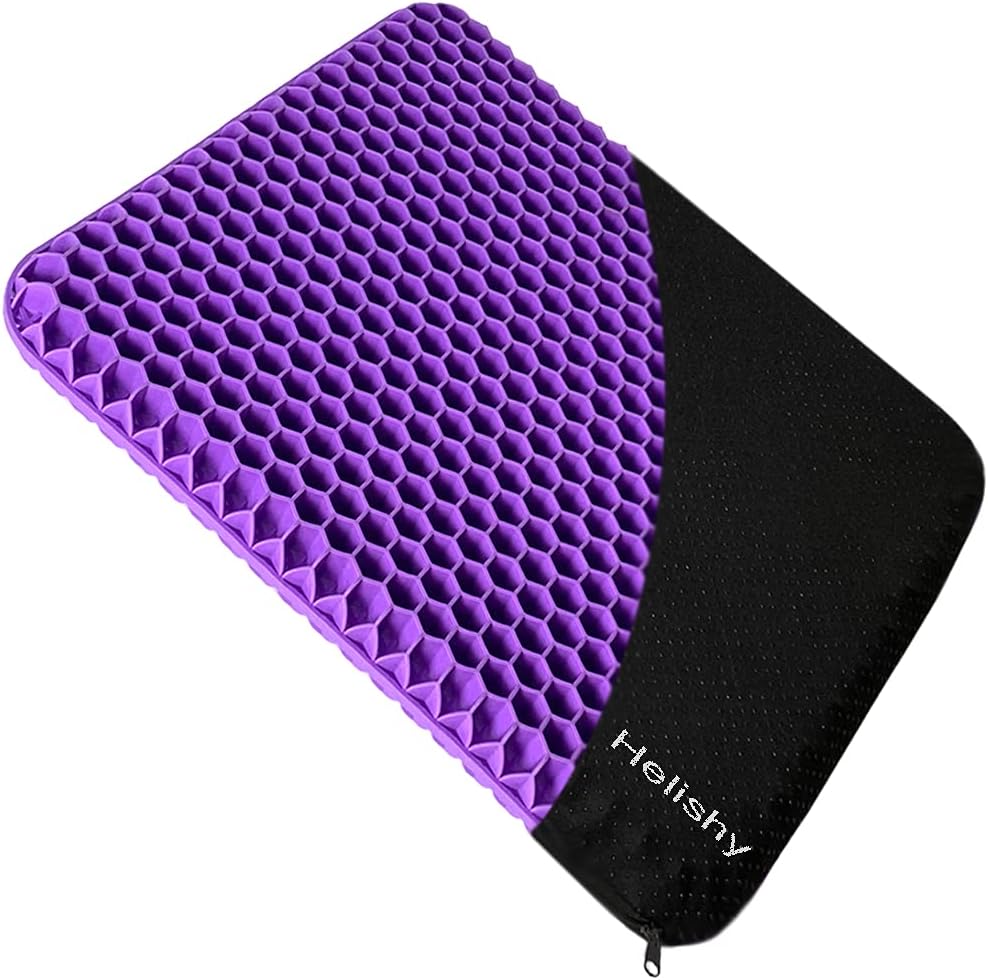 Gel Enhanced Seat Cushion - Double Thick Orthopedic Seat Cushion with Non-Slip Cover - Office Chair Car Seat Cushion - Tailbone Cushion - Coccyx Cushion - Sciatica Pillow for Sitting : Health & Household