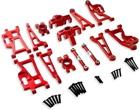 RC Spare Part for MJX for Hyper Go 14209 14210 H14BM 1/14 Rc Car Upgrade Remote Control Parts Metal Upgrade Vulnerable Parts Set AccessoriesRed