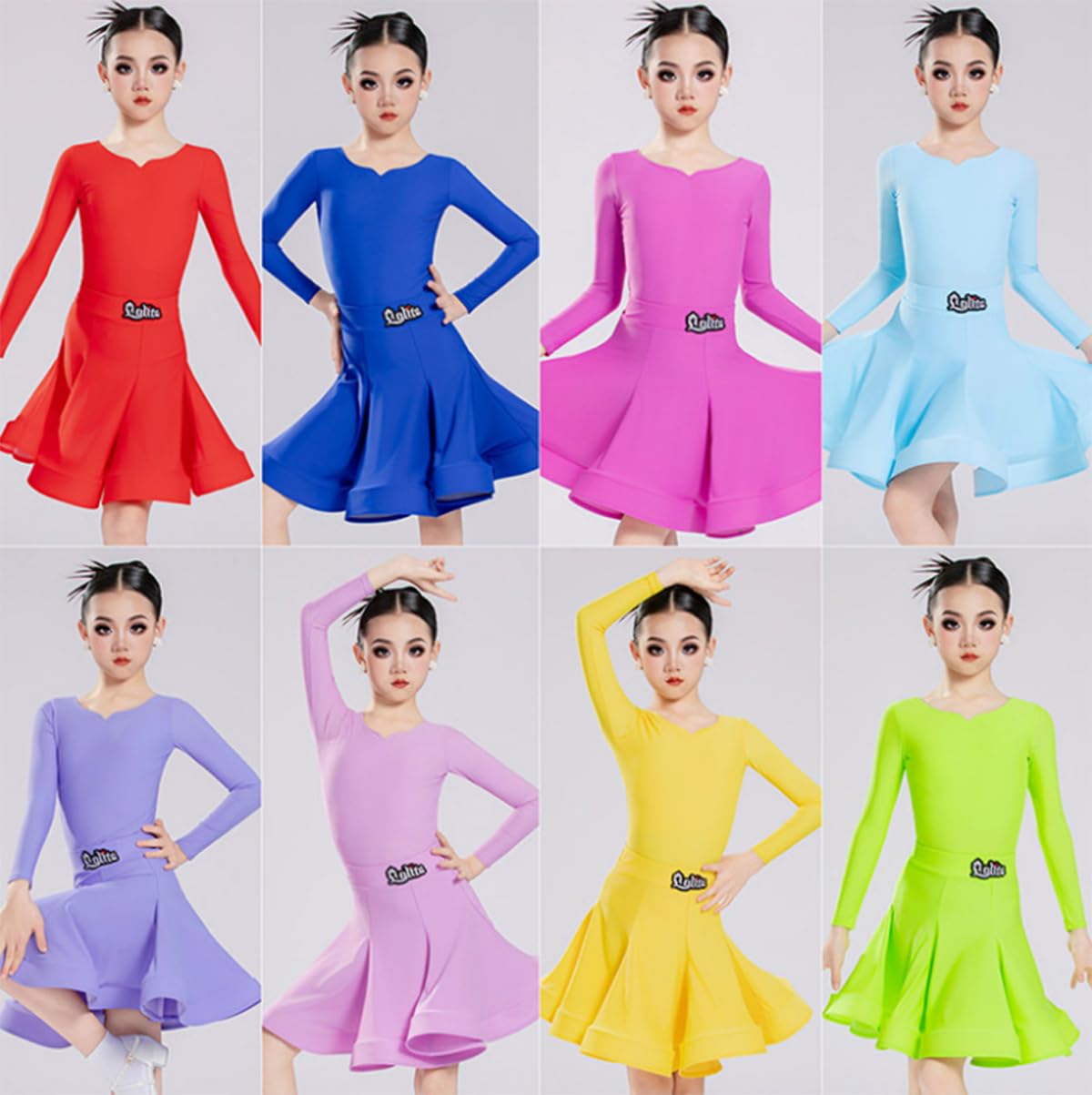 Vestido de baile latino para niña, disfraz para competición baile infantil