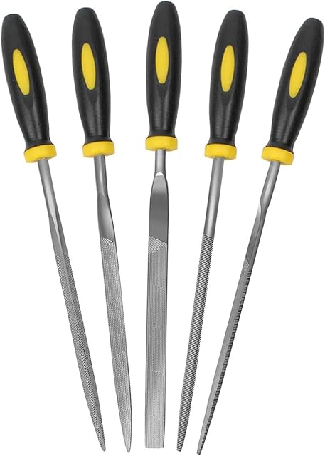 File Set, 5 Pcs 5 x 180mm Mini Metal Carbon Steel Needle Files Tools Set for Metalwork Woodwork