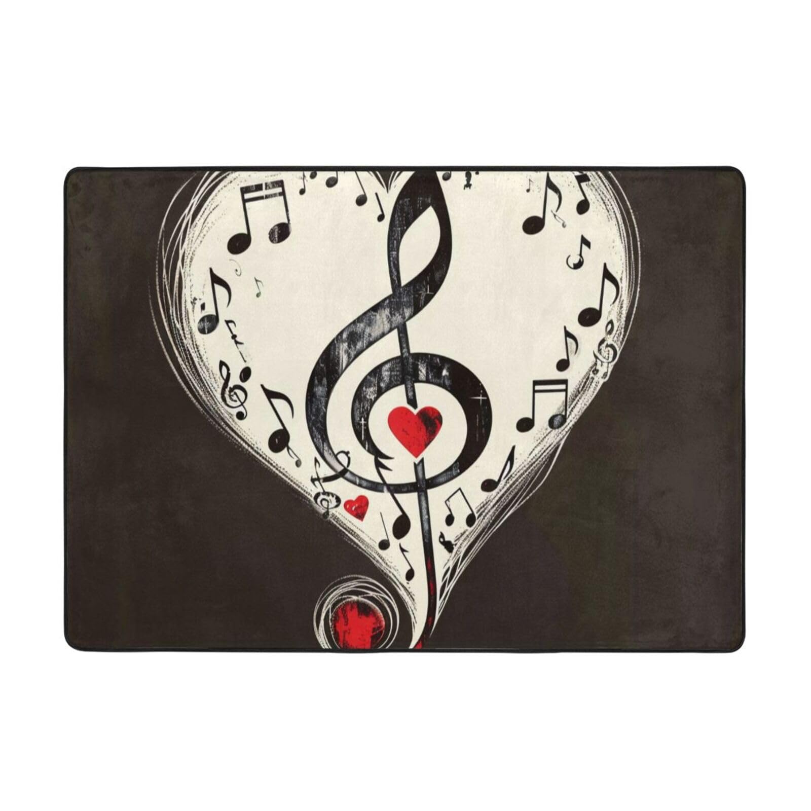 Tapis symboles musicaux grand format anti-bruit pour salle de jeux