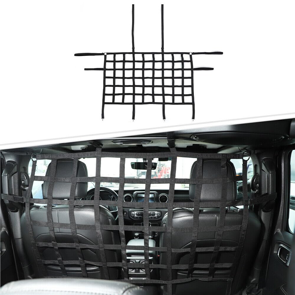 CKPEOR Rete Isolante per Animali Domestici per Sedile Posteriore, divisore per Sedile Posteriore per Cane per Jeep Wrangler JK JL Gladiator JT 2/4 Porte 2007-2024