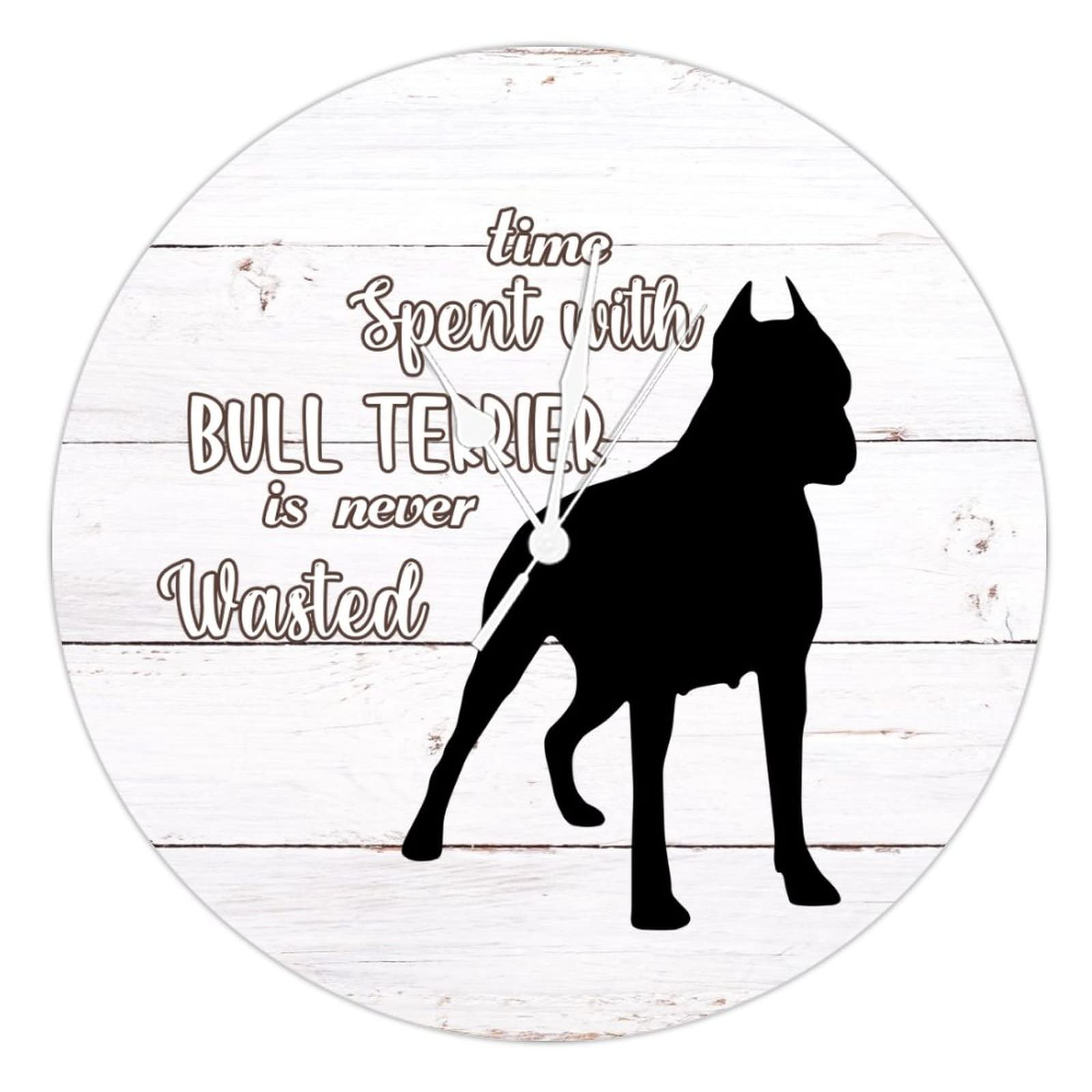 Horloge ronde en bois chien de 38cm pendule rustique personnalisable