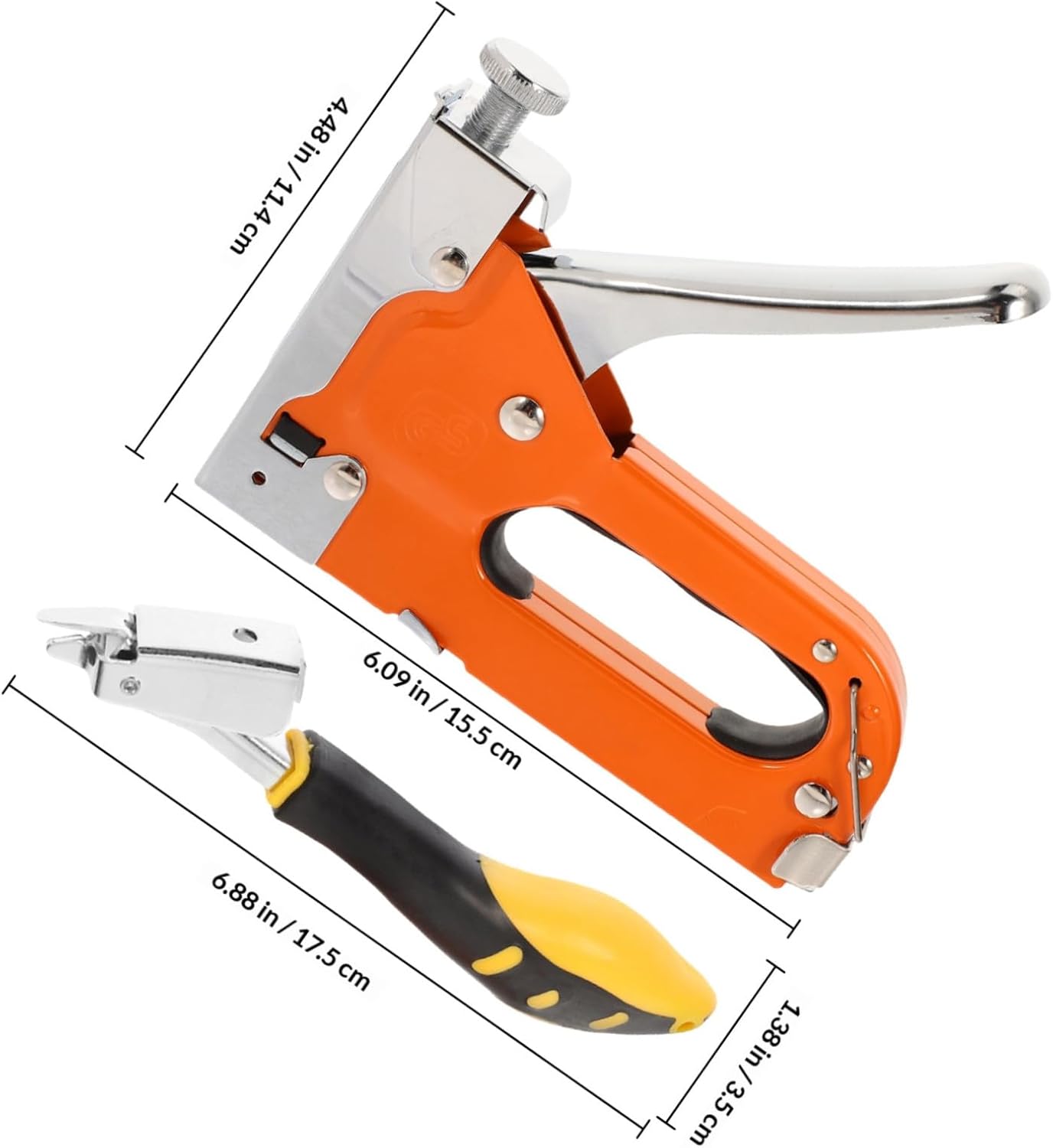 LABRIMP Manual Staple Gun for Wood Board with 600 Staples and Remover Tool Heavy-Duty for Upholstery and Woodworking DIY