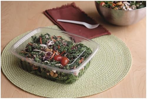Miniatura 5 de Eco-Products Recipiente rectangular desechable transparente con tapa, recipiente de plástico PLA compostable ecológico, 48 onzas, caja de 200