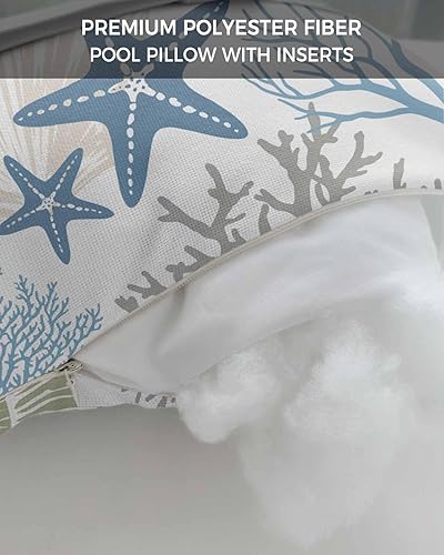 Miniatura 7 de PIEPLE Coral Shell - Almohada para silla de playa para exteriores, 2 piezas, 11 x 16 pulgadas, impermeable, resistente a las manchas, resistente a