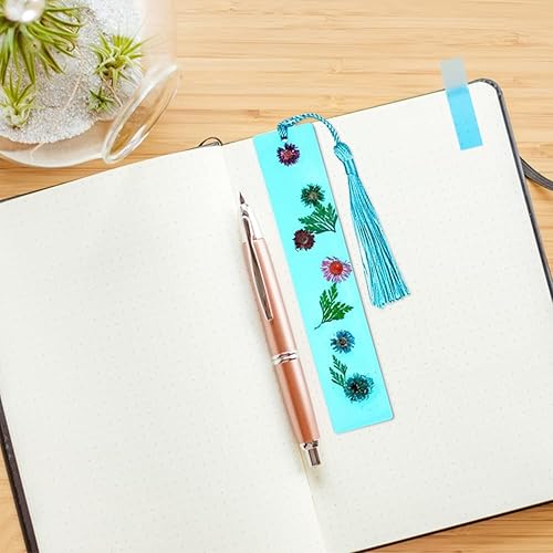 Miniatura 7 de Surakey Juego de 16 moldes de resina para marcapáginas que incluye 8 marcadores rectangulares, kit de moldes de silicona para fundición de resina