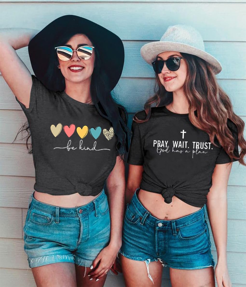 Kindness Shirt for Women Summer Casual Short Sleeve Inspirational Tee Tops - Image 4