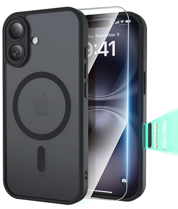 Magnetic Case for iPhone 16, Shockproof Cover with Screen Protector by Ratcase - Used condition - US$5.84