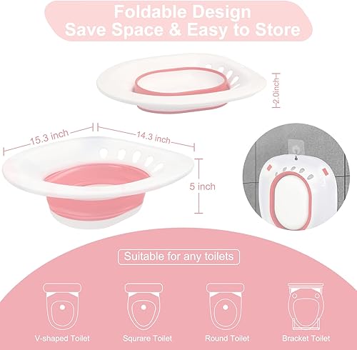 Vista 12 de Bañera eléctrica para hemorroides, baño de asiento para asiento de inodoro, baño de asiento para cuidado posparto, kit de baño para mujeres