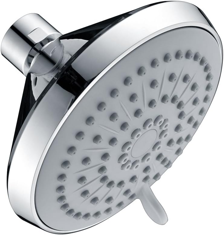 Purelux Shower Head 4 Inches Wall Mounted, 3 Spray Chrome Finish Showerhead, 5 Year Warranty