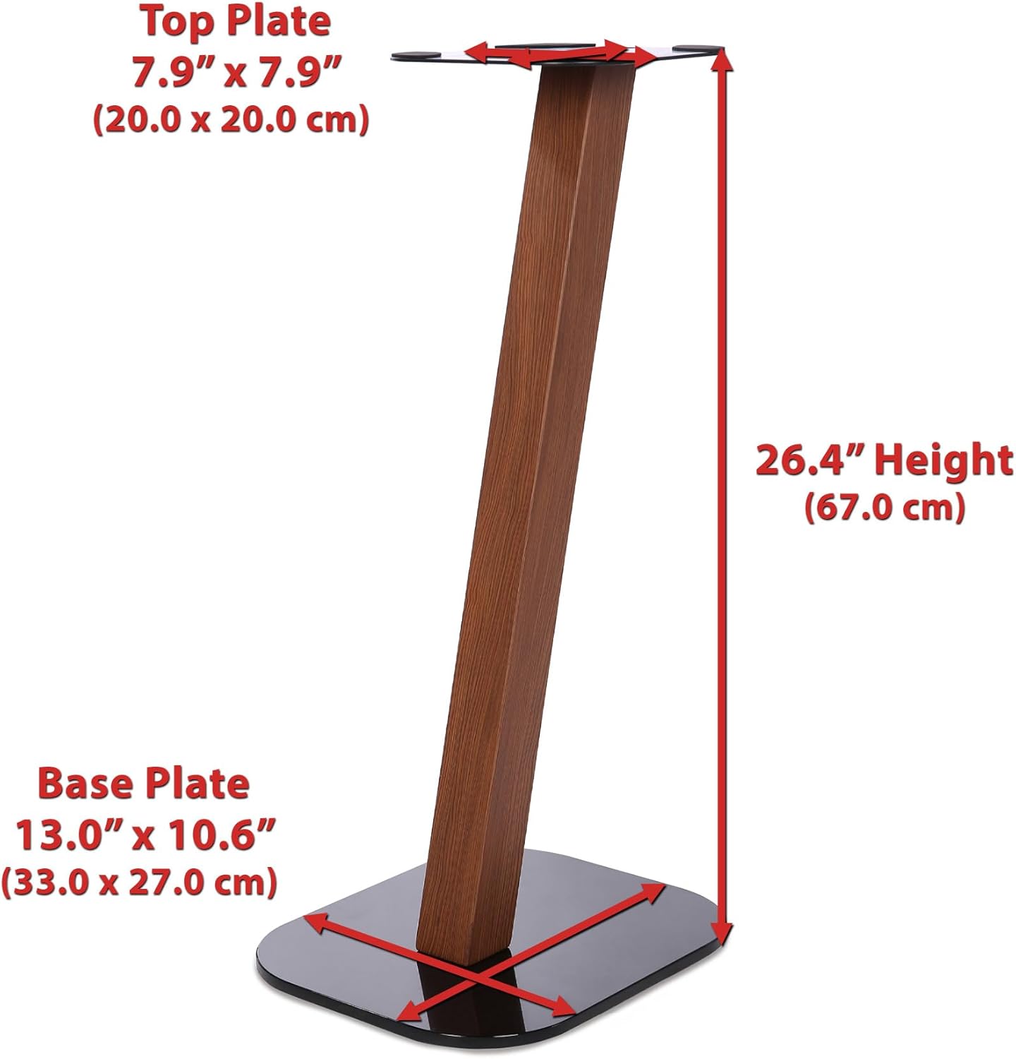 EXIMUS One Pair Fixed Height Universal Speaker Floor Stands - Cedar - 610 Series - Image 5