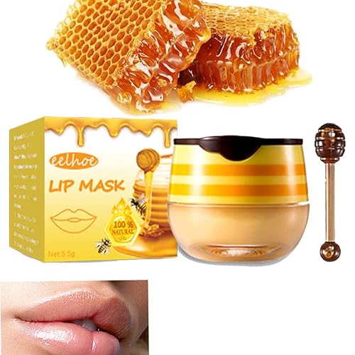 Máscara para dormir labial, bálsamo de miel y bálsamo labial de fresa, máscara de labios de bayas para dormir con cepillo, cuidado natural para disponible en Yaxa El Salvador