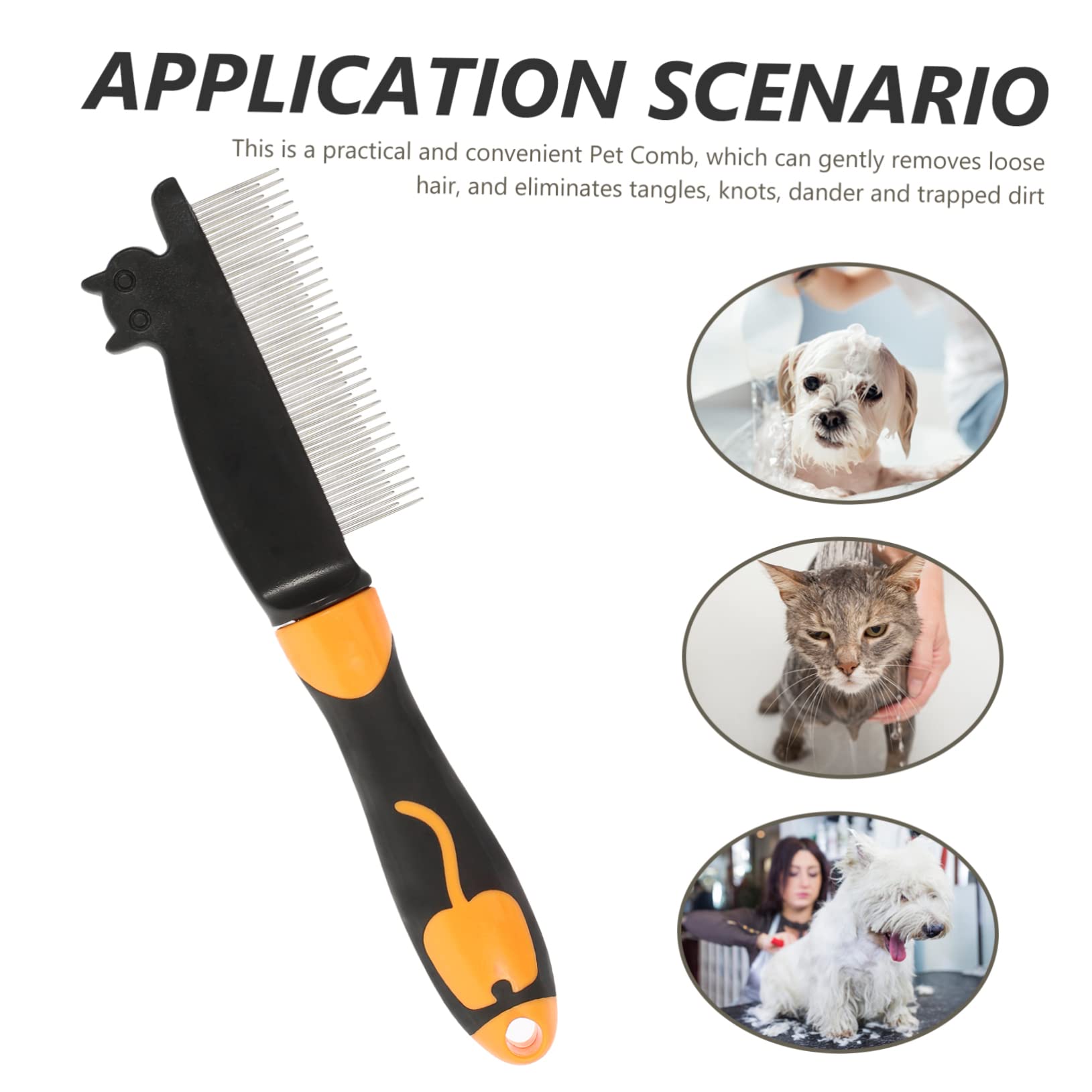 SUPVOX 3piezas Peine De Cuidado Para Mascotas Compacto Peine De Inoxidable Para Perros y Gatos Para Desenredar y Quitar El Pelo Muerto Diseño Ergonómico y Para Piel De Tu Mascota