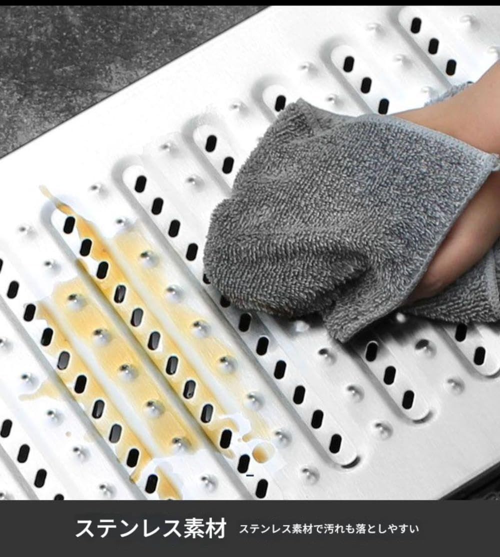 ミニ側溝 蓋 排水格子 屋外排水溝カバー 排水溝 カバー 下水溝の格子 ステンレス素材 厚い手 厚さ2mm 長さ58cm 耐荷重 耐