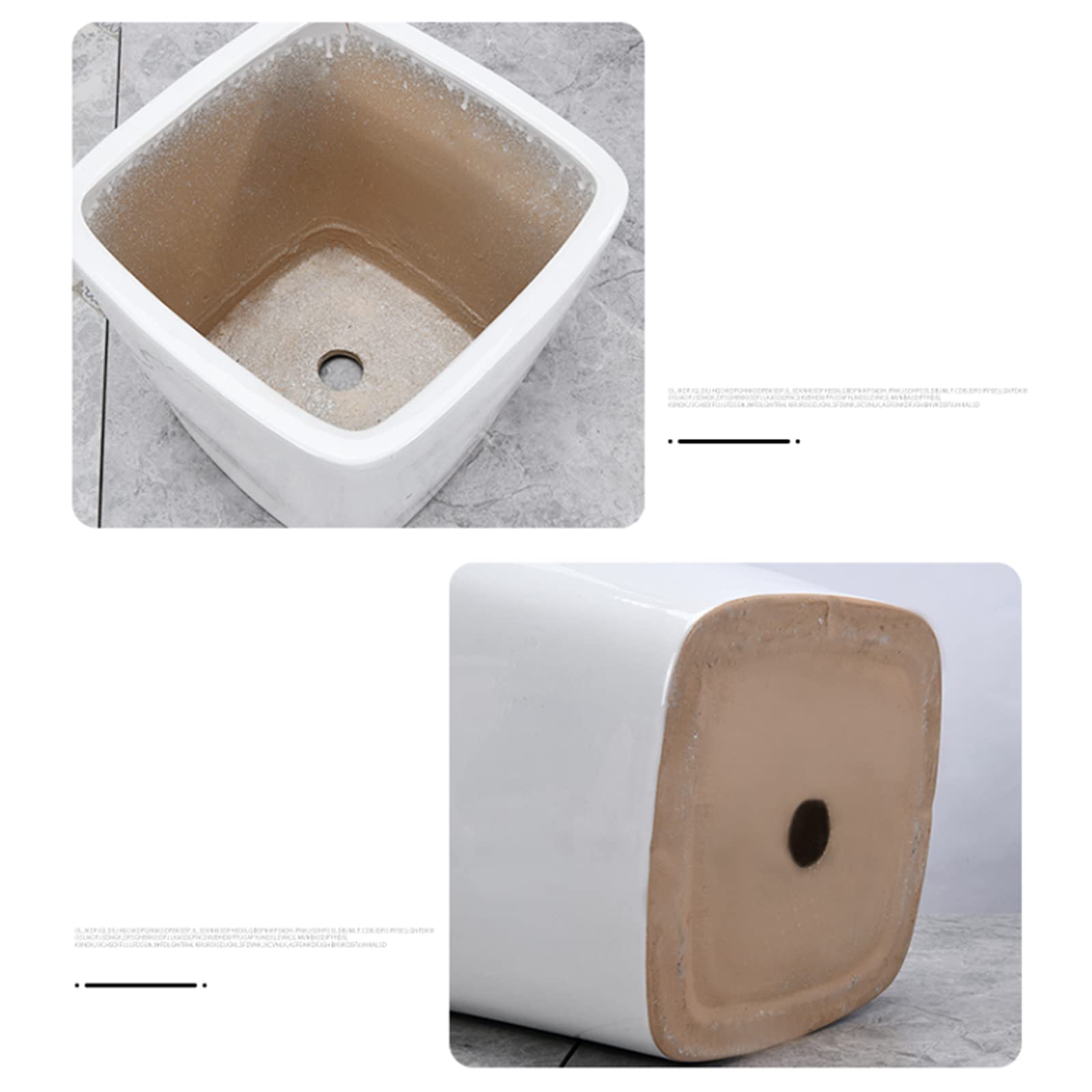 Vasi da Giardino Vasi per Piante in Ceramica Quadrati, vasi per fioriere Decorativi Moderni da 8,6/11/13,9 Pollici con Foro di drenaggio per Interni ed Esterni, Bianco