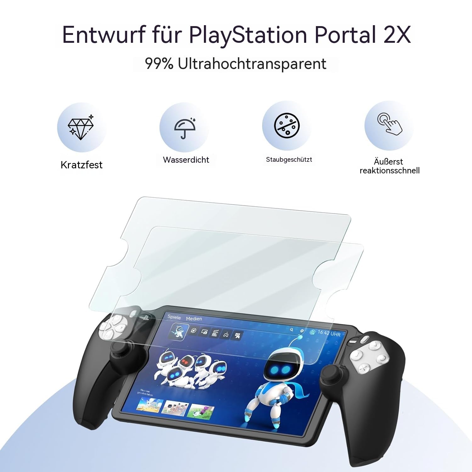 14 in 1 Tasche für PlayStation Portal, mit 2 Displayschutzfolien und Schutzhülle, Reise- und Aufbewahrungstasche, Ergonomischer Schultergurt für PS5 Portal Zubehör