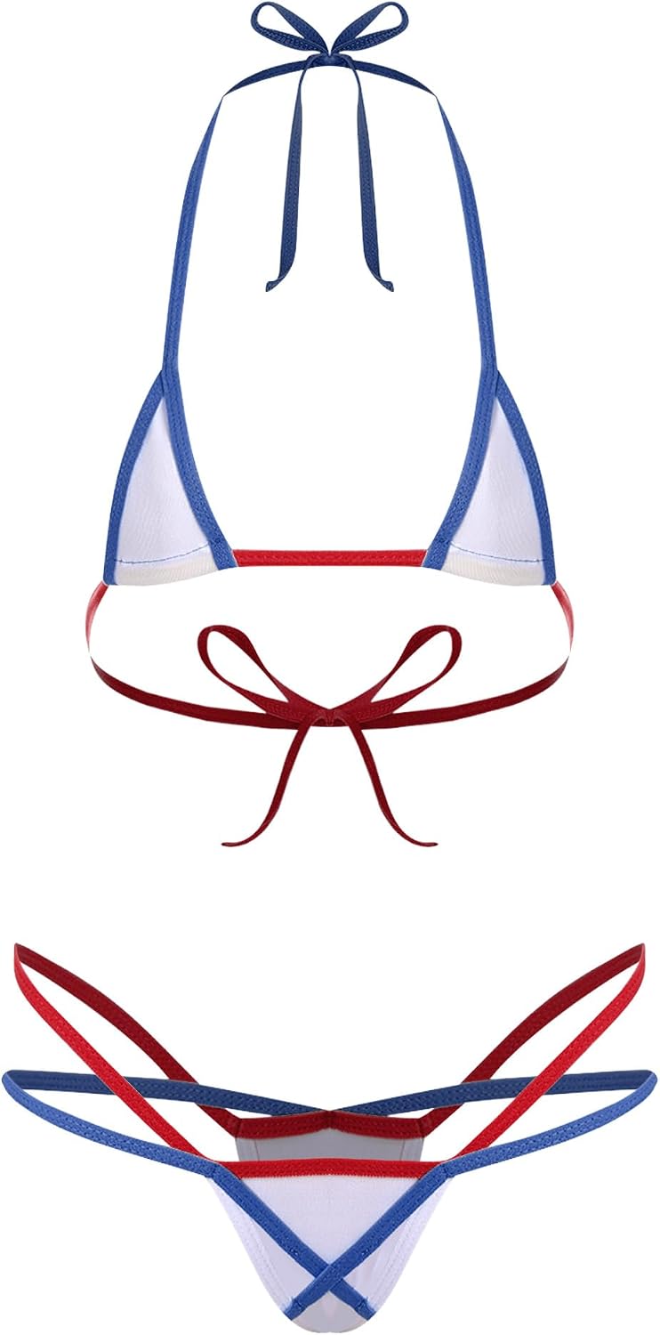 Adult Extreme Swimwear for Women Nightwear 2 Pieces Lingerie Set Micro Bra Tiny Panty Set Beachwear