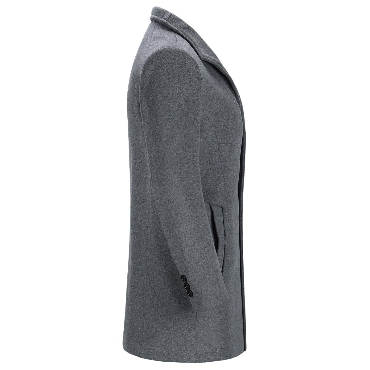 Allthemen Trench da Uomo Colletto alla Coreana Cappotto di Casual Lana Coat Lungo Invernale Cappotto Monopetto
