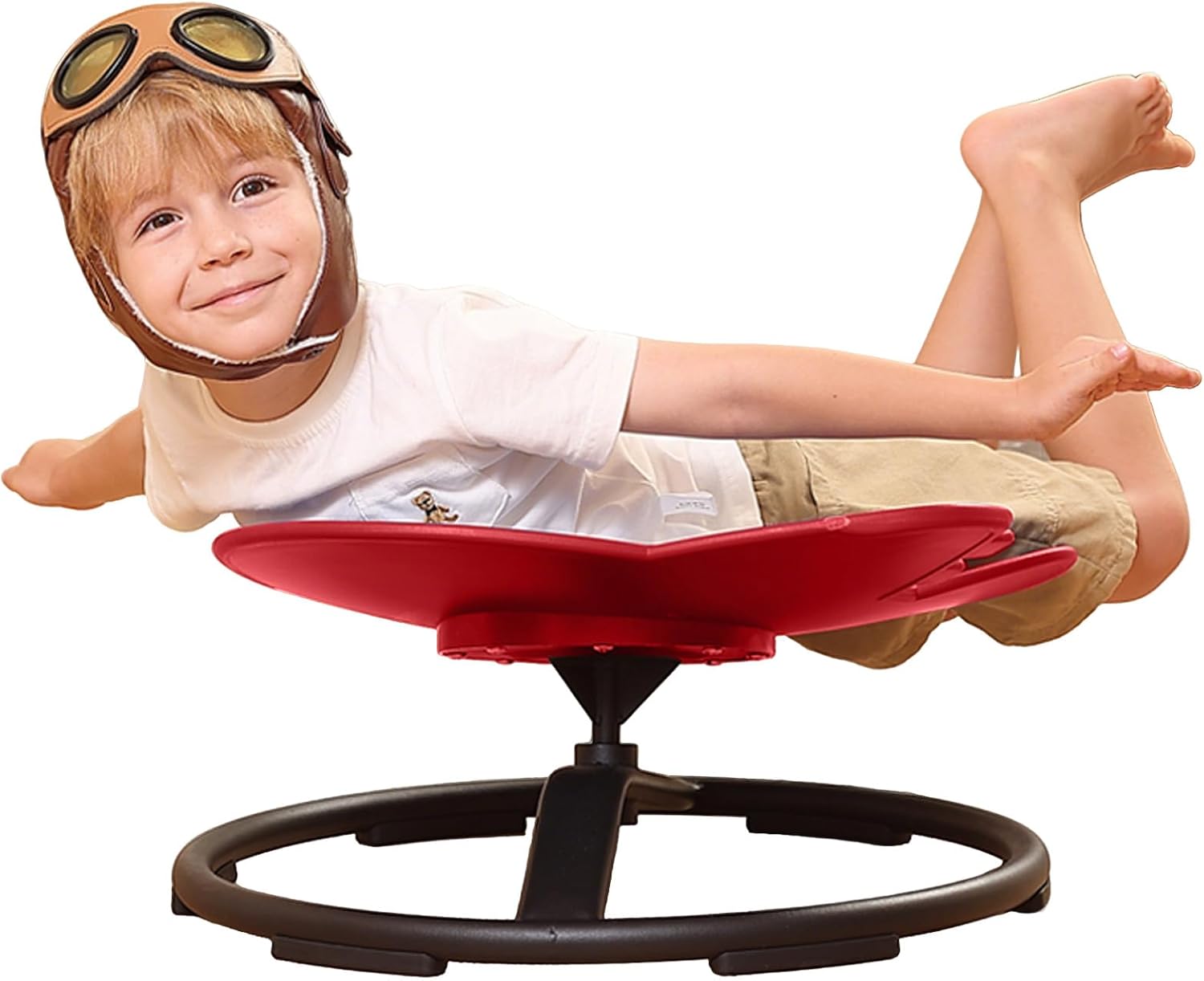 babamu sensory chair sit and spin autism sensory products autism spinning chair for kids swivel training body coordination (red)