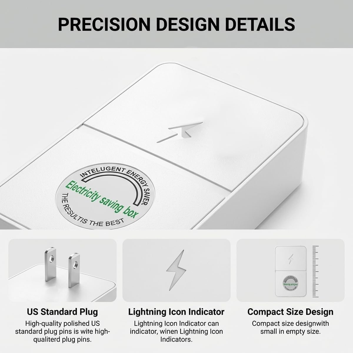 6 Pack Stopwatt SmartPlug Device, top Watt Device Plug-in for Home & Office US Plug 90V-250V 30KW Load Energy Saver