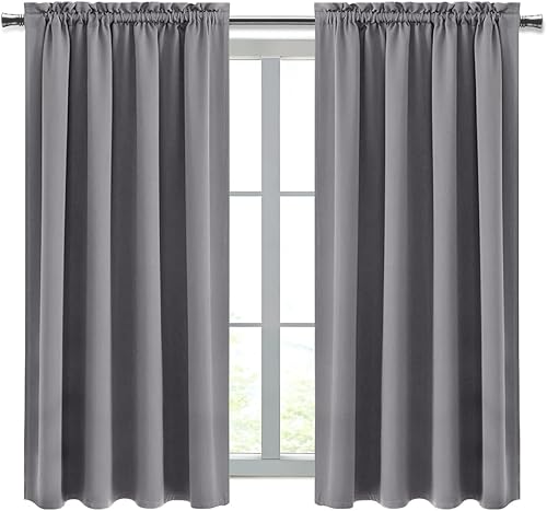 Miniatura 9 de DWCN Cortinas opacas grises para dormitorio, bolsillo para barra, aislamiento térmico, cortinas de oscurecimiento de habitación para sala de estar,