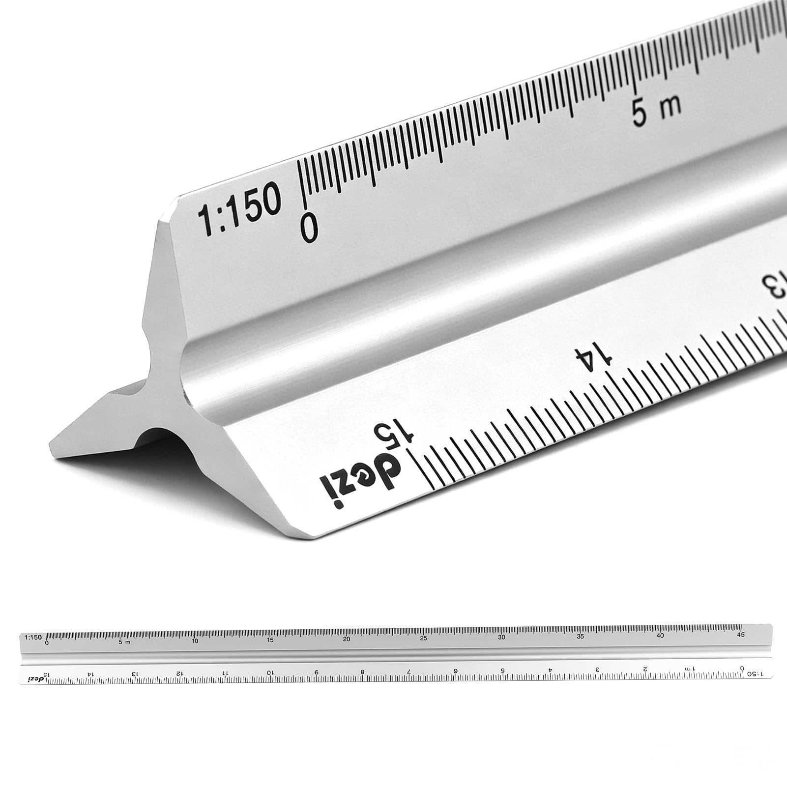 Escalimetro 30 cm, Regla de Escala Triangular (1 tamaño + plata)