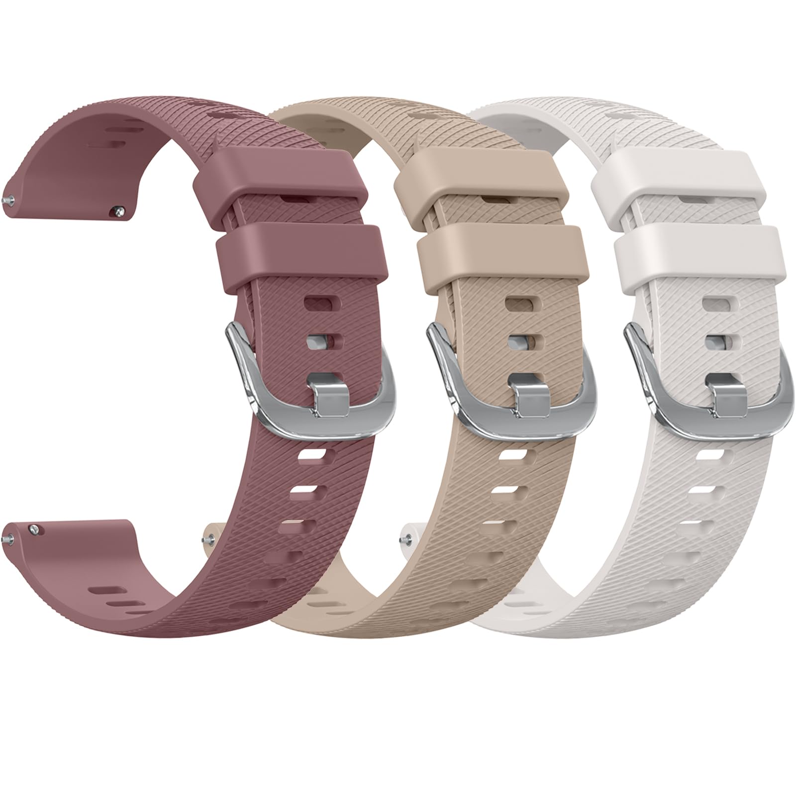 Meliya 3 Pieces Strap for 22 mm 20 mm Smart Watch Men Women, Quick Release Soft Silicone Replacement Wristbands