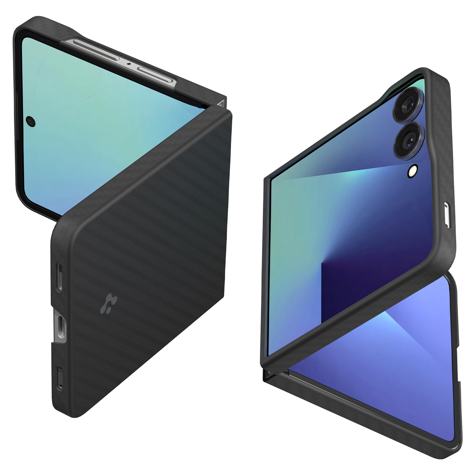 Spigen ACS09564 Galaxy Z Flip7 Case, Aramid Fiber, Thin, Scratch-Resistant, Anti-Fingerprint, Stylish, Shockproof, Lightweight, Lens Protection, Advanced Material, Airskin, Aramid (Black)