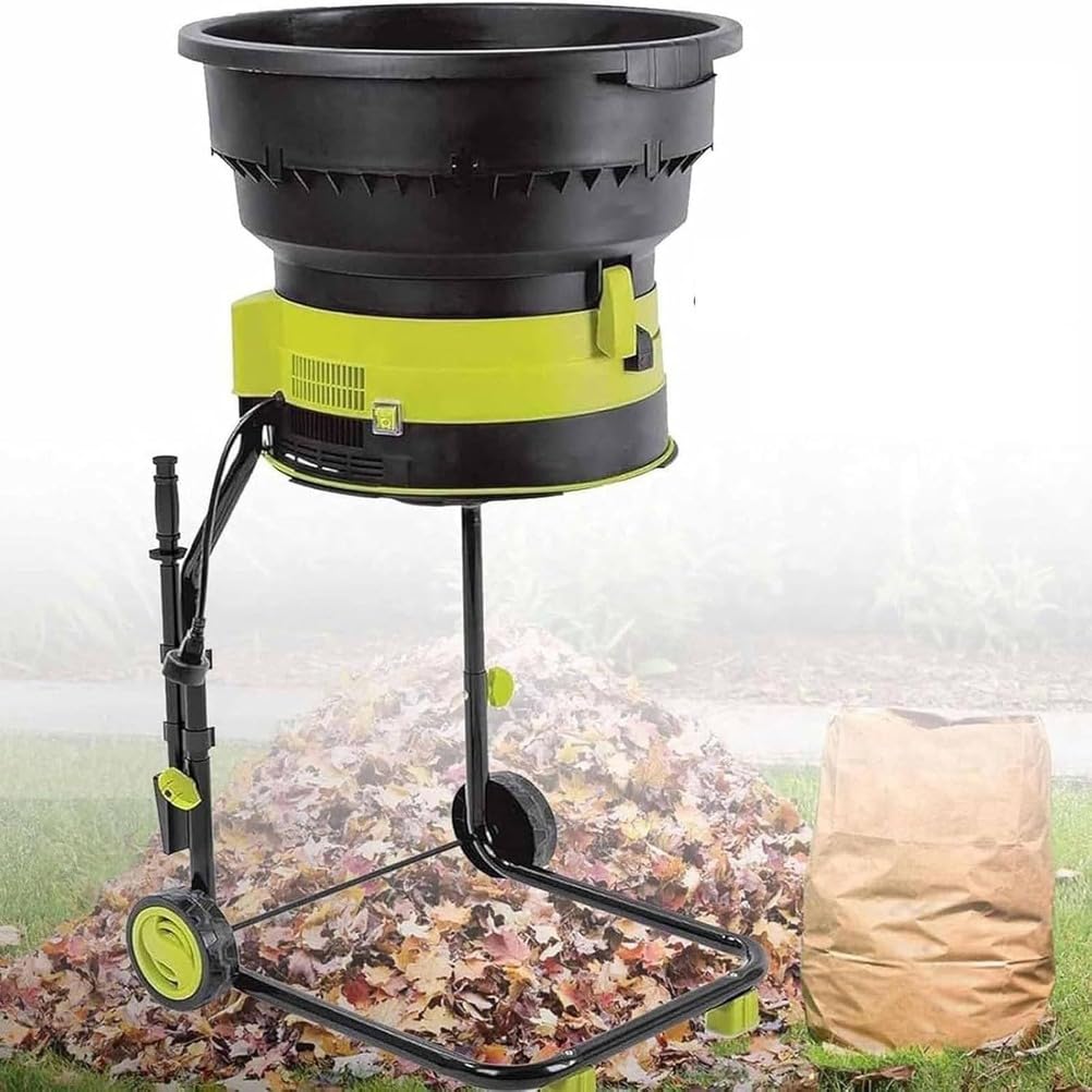 Trituradora eléctrica de hojas sin cuchillas, trituradora de 8000 RPM y trituradora de compost, con bolsa de recolección, para hojas, recortes de césped