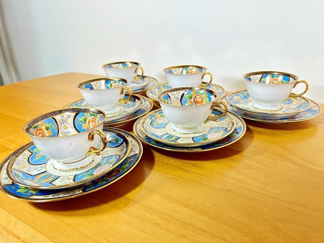 オールドノリタケ 白鳥 湖畔図 トリオ1客 カップ ソーサー プレート