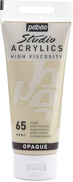 Pébéo 831-065 - Studio Acrylics Fine Acrylic - Acrylic Paint - White Acrylic - Ivory, 100 ml