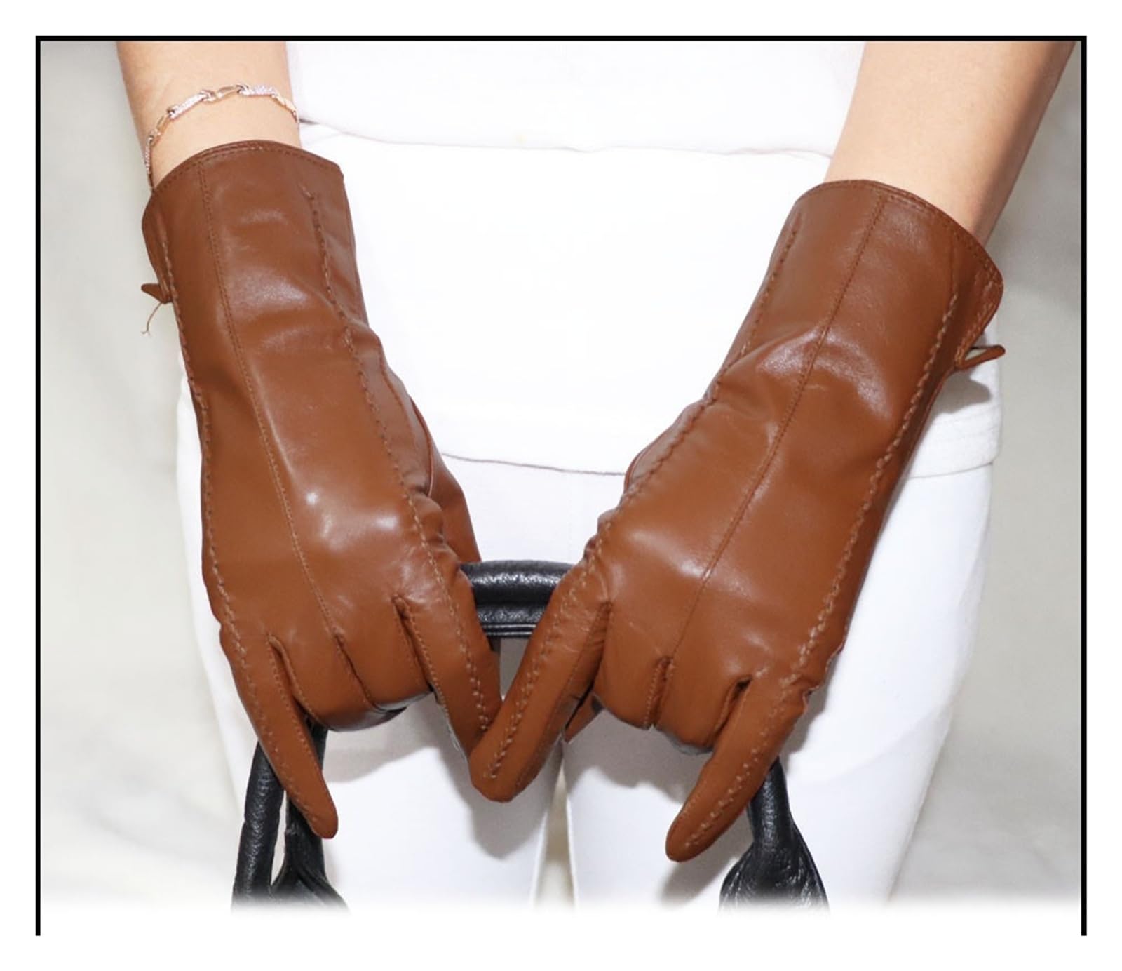 Guanti da equitazione da donna, invernali, caldi, spessi, sottili, touch screen, in pelle