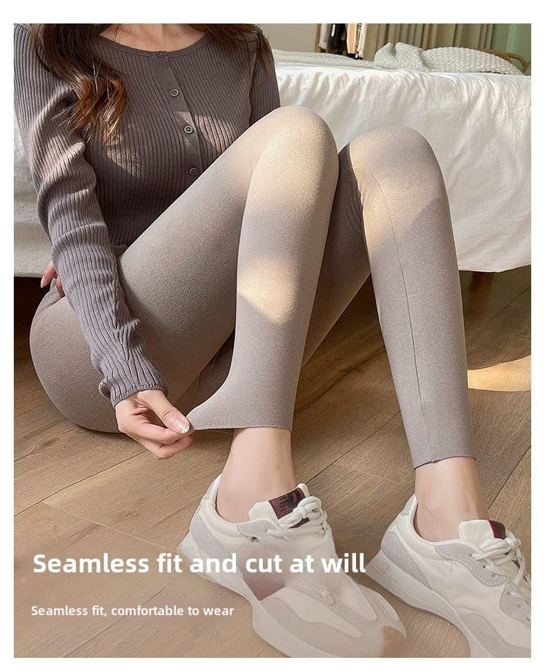 Image of Celary Women's Nude Fleece Lined Leggings - Winter Warm Pantyhose Look, Thermal Tights, Soft & Stretchable Winter Stockings