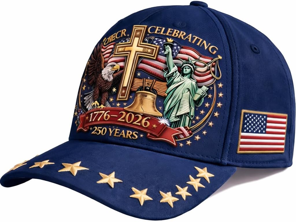 250th Anniversary Baseball Cap American 1776-2026, Patriotic American Flag and Cross Hat, Cap for Men Women - Image 2