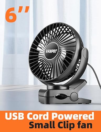 Miniatura 2 de VANPRT Ventilador de escritorio alimentado por USB de 6 pulgadas, pequeño pero potente, ventilador de oficina, ventilador personal, ventilador