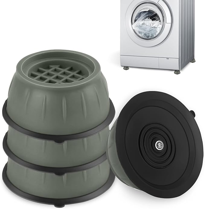 Piedini Antivibrazione Per Lavatrice - Set Di 4 Ammortizzatori In Gomma Bianchi - Foto 4