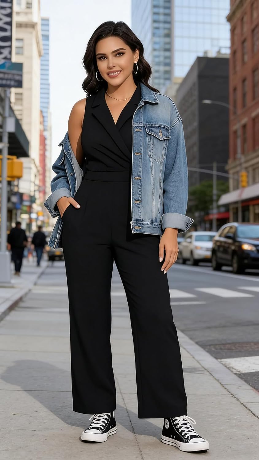 DeftSharp Women's Sexy Cocktail Party Clubwear Casual Working Rompers Long Dressy Jumpsuit - Image 4