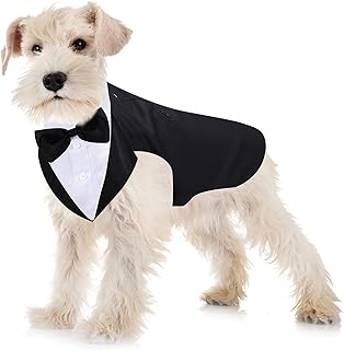 Weewooday Dog Tuxedo and Bandana Set Dogs Formal Tuxedo Pet Wedding Party Suit Wedding