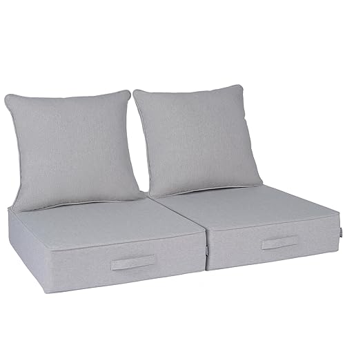 Outdoor Olefin Water-Resistant Deep Seat Cushion Set, 2PCS Weather and