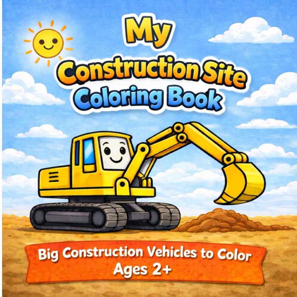 My Construction Coloring Book: 40 Big and Friendly Construction Vehicles to Color