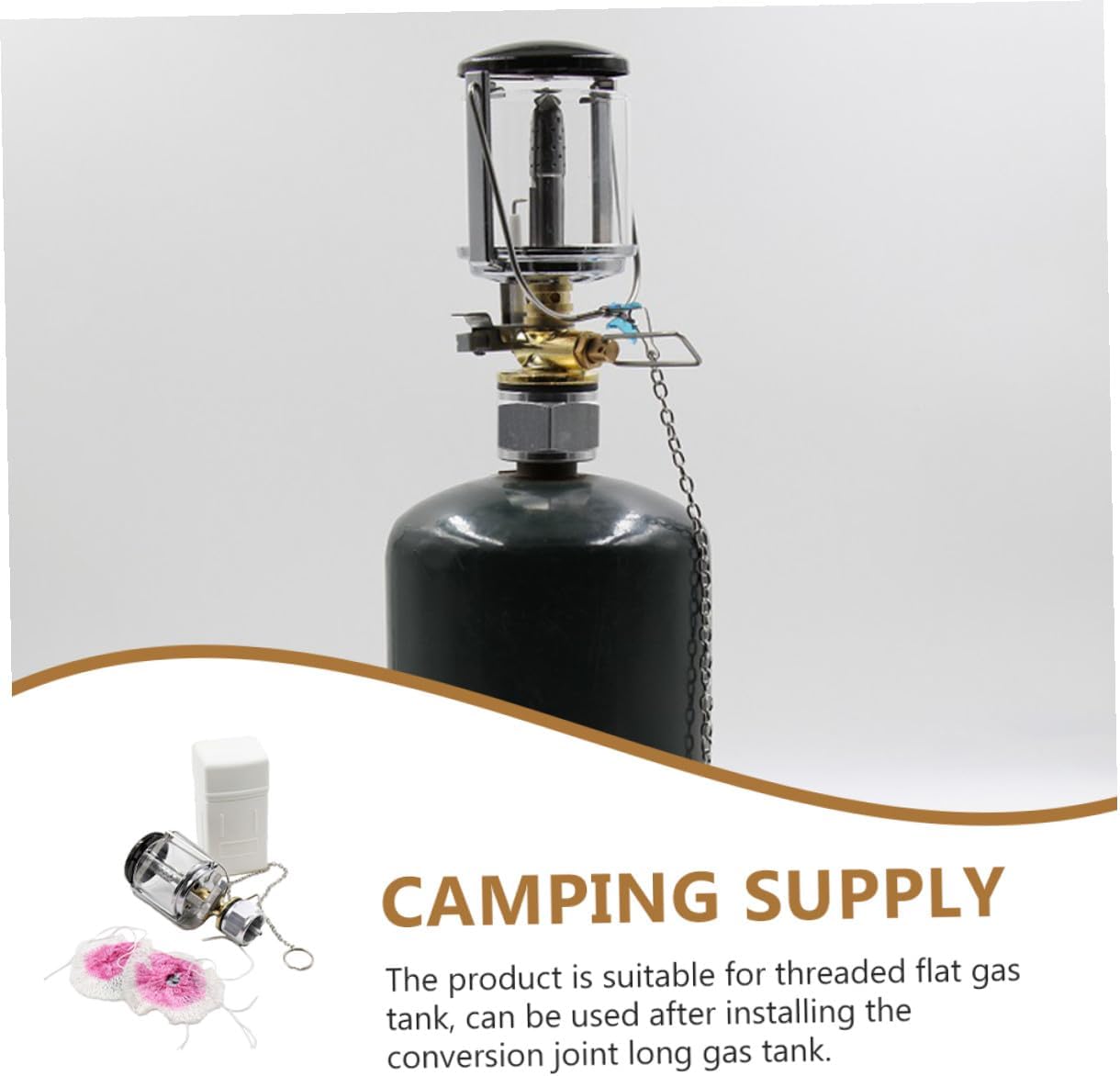 GALPADA Portable Powered Camping Lantern Lightweight Tent Illuminate Tool Propane Emergency Light with Threaded Flat Tank Compatibility for Outdoor Hiking Garage Reading and Shanty Use