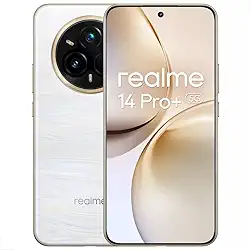 Celular Realme 14 Pro+ 5G, Tela OLED 6,83' 120Hz, Snapdragon 7s Gen 3, Dual SIM, Câmera Tripla 50MP com OIS, Bateria 6000mAh, Resistência IP68/IP69, Desbloqueio Facial (Branco, 512, GB, 12, GB)