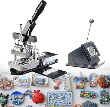 80 * 53mm/90 * 65mm Fridge Magnets Badge Maker Machine with Paper Cutter DIY Photo Refrigerator Sticker Magnet,100pcs Materials,95x65mm