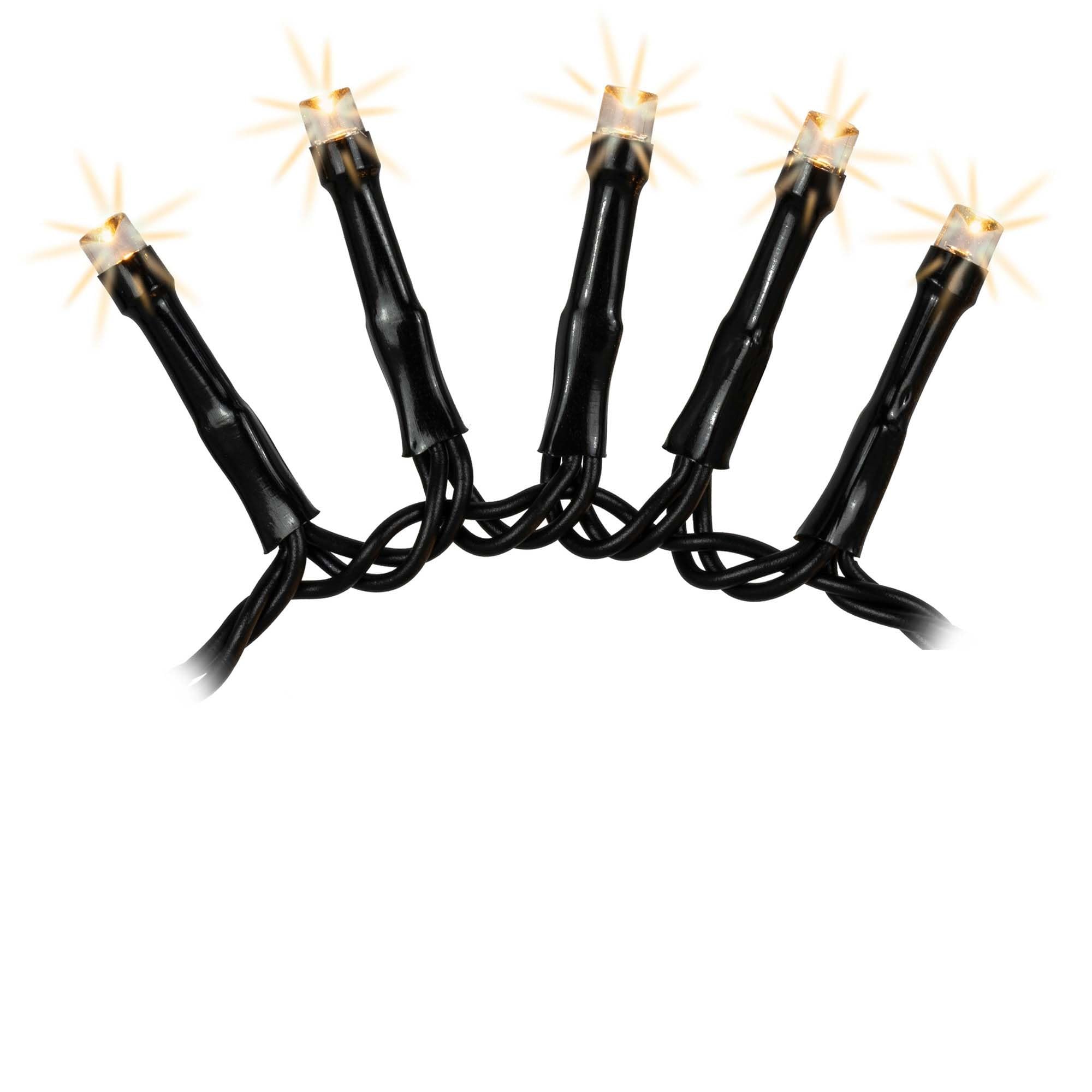 hellum LED Lichterkette Außen, Cluster Aussenlichterkette mit Timer, 384 warmweiße LED, 7,66m beleuchtete Länge mit Kabel schwarz, Tannenbaum Lichterkette als Weihnachtsbeleuchtung <59 lm 576832